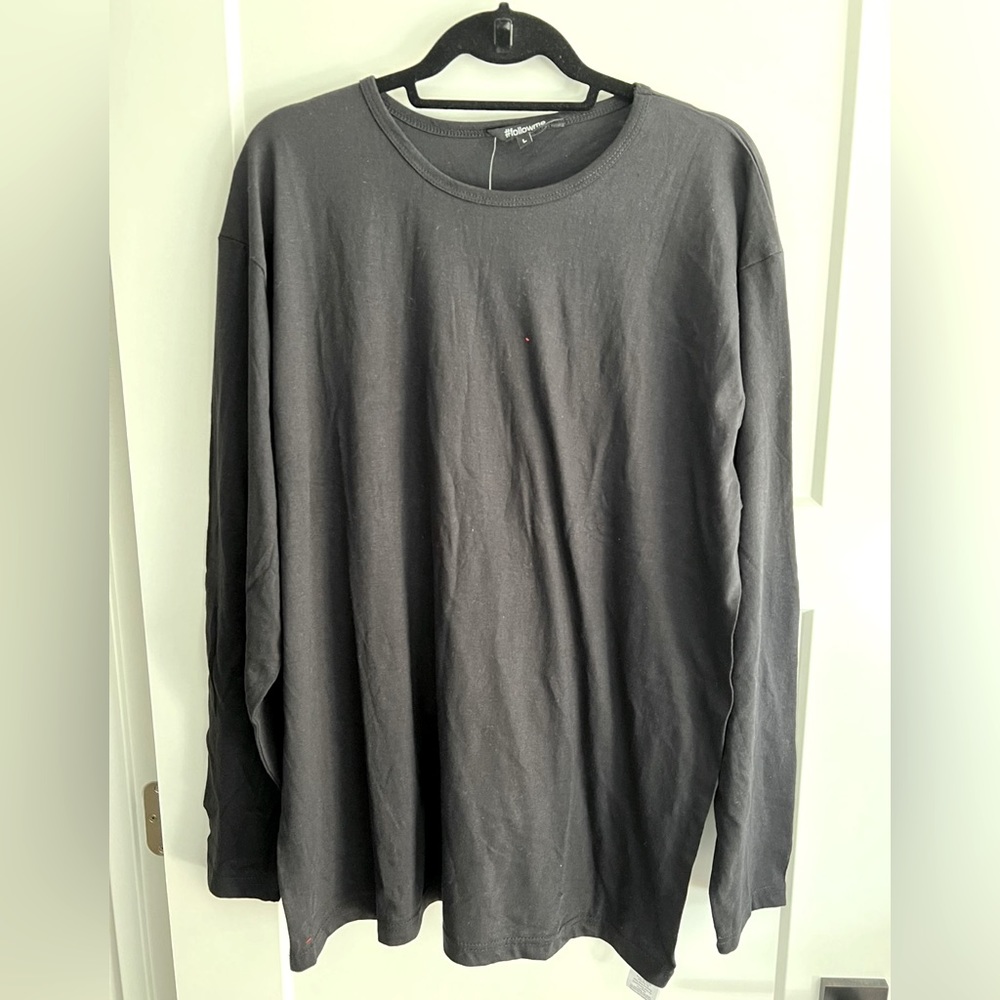 Long Sleeve Black Layering Crew Shirt